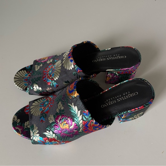 Christian Siriano Shoes - CHRISTIAN SIRIANO for Payless Brocade Chunky Satin Multicolor Open Toe Shoes